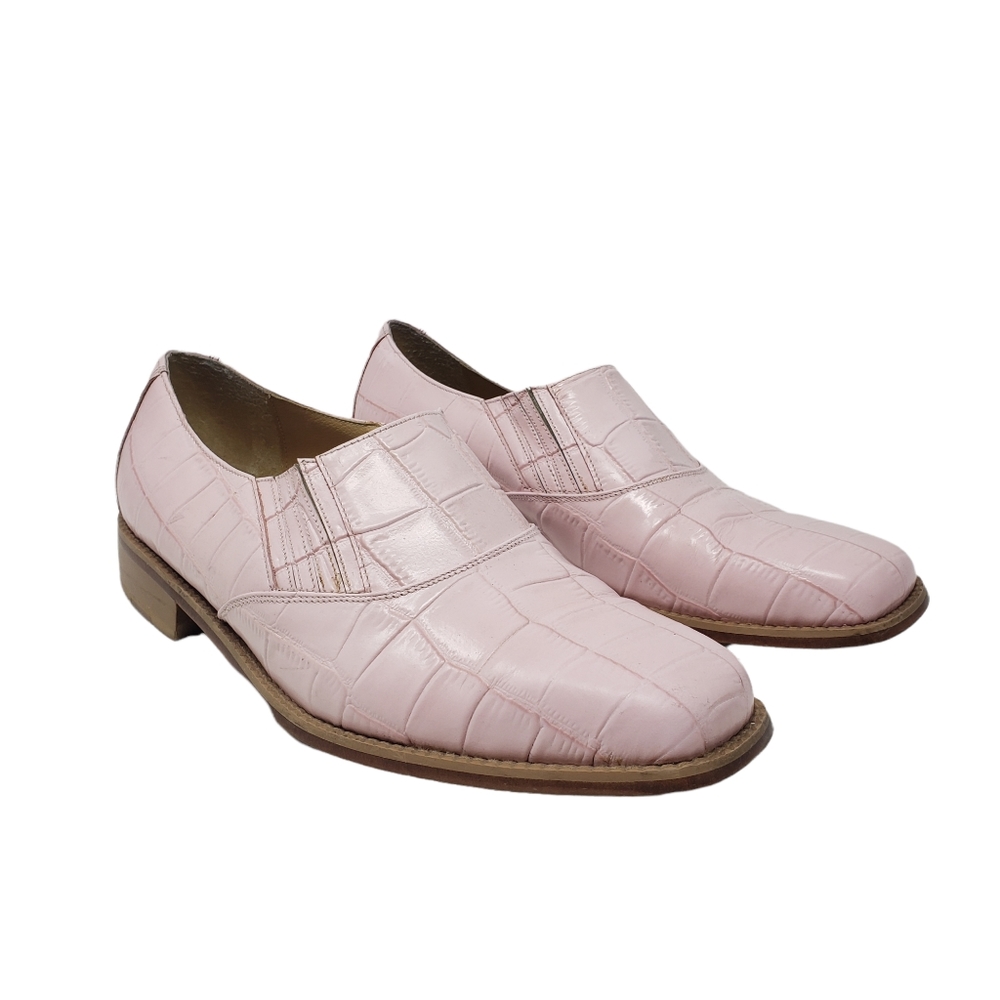 Donato Marrone Mens Size 10 Pink Leather Slip On‎ Loafers Valentine's Day Retro